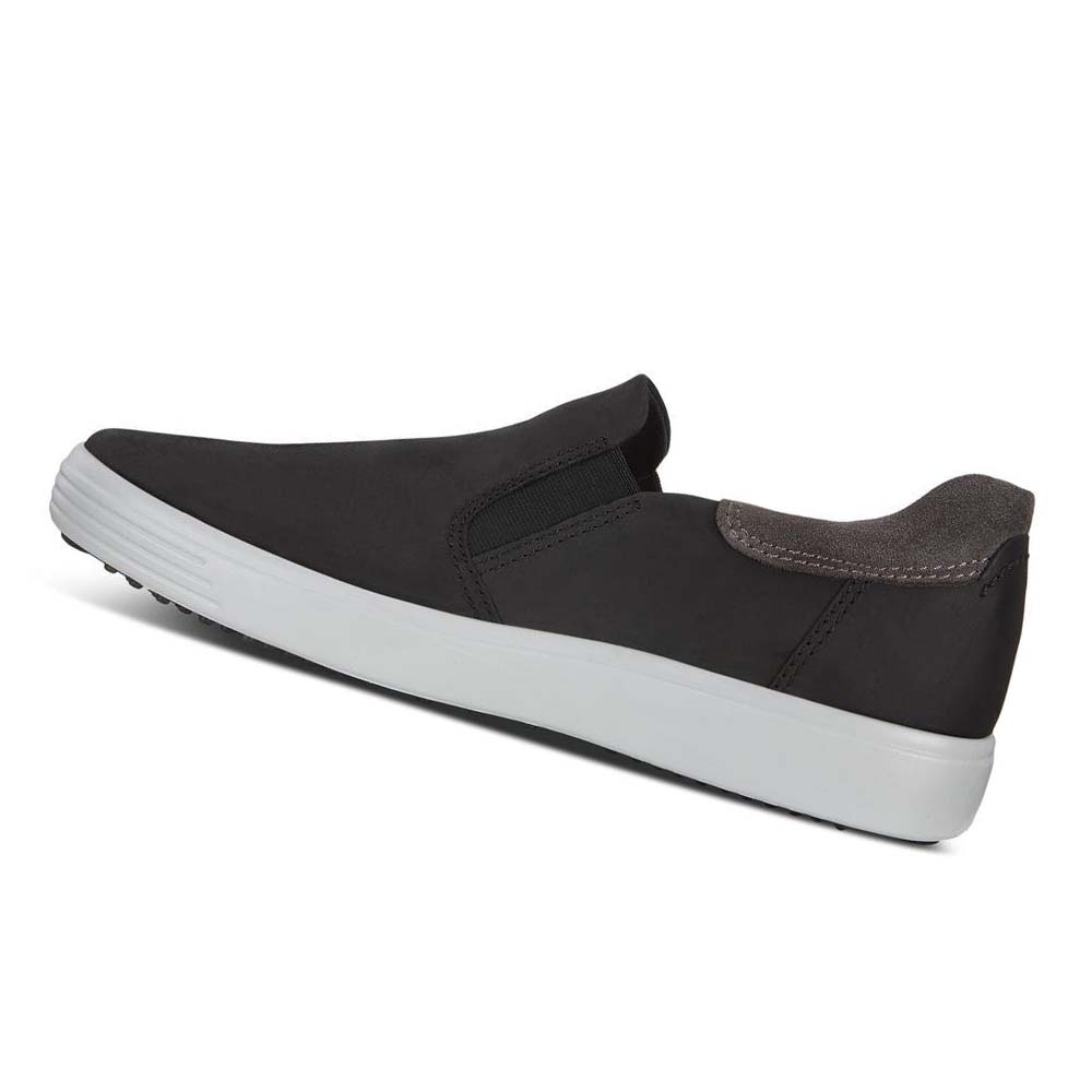 Férfi Ecco Soft 7 Slip-on Alkalmi Cipő Fekete | HU 480QMA